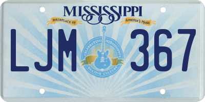 MS license plate LJM367