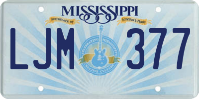 MS license plate LJM377