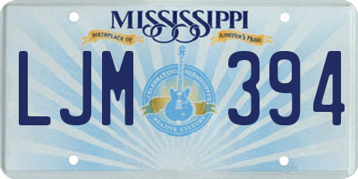 MS license plate LJM394