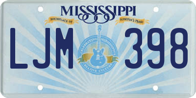 MS license plate LJM398