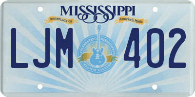 MS license plate LJM402