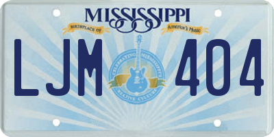 MS license plate LJM404
