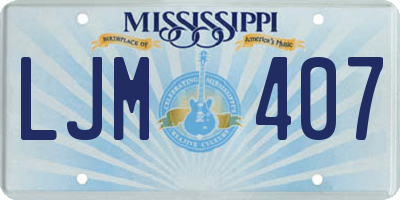 MS license plate LJM407