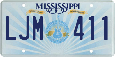 MS license plate LJM411