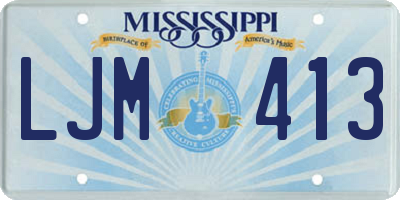 MS license plate LJM413