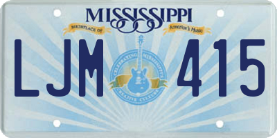 MS license plate LJM415