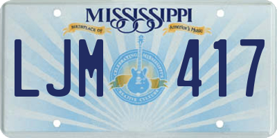 MS license plate LJM417
