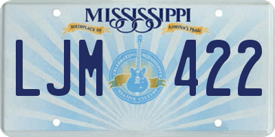 MS license plate LJM422