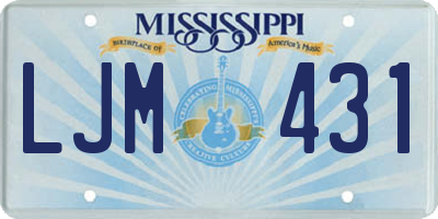 MS license plate LJM431