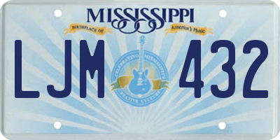 MS license plate LJM432