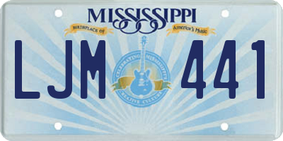 MS license plate LJM441