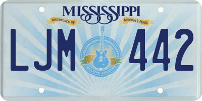 MS license plate LJM442