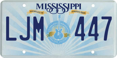 MS license plate LJM447
