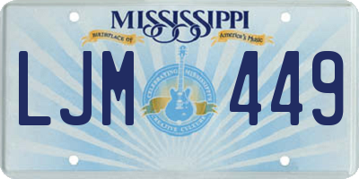 MS license plate LJM449