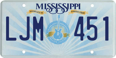 MS license plate LJM451