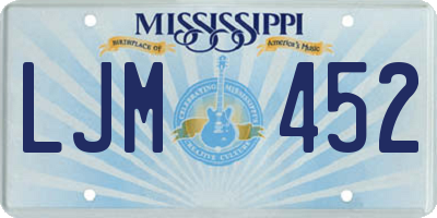 MS license plate LJM452