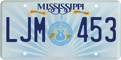 MS license plate LJM453