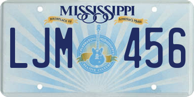MS license plate LJM456