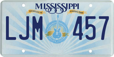 MS license plate LJM457