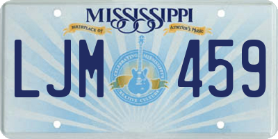 MS license plate LJM459