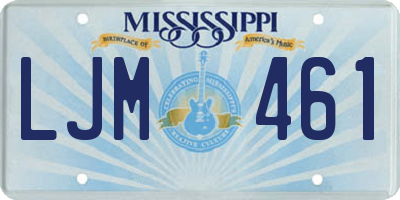 MS license plate LJM461