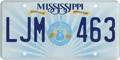 MS license plate LJM463