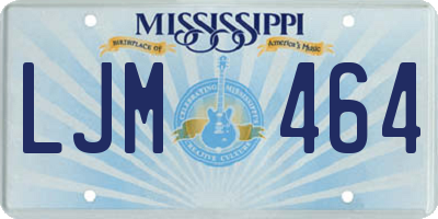 MS license plate LJM464