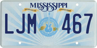 MS license plate LJM467