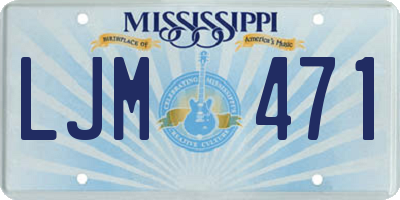 MS license plate LJM471