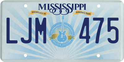 MS license plate LJM475