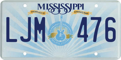 MS license plate LJM476
