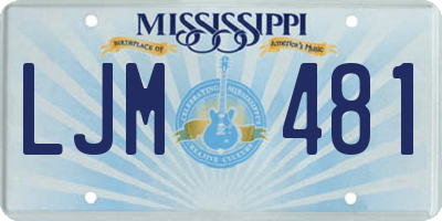 MS license plate LJM481