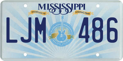 MS license plate LJM486