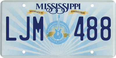MS license plate LJM488