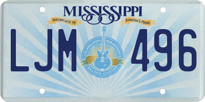 MS license plate LJM496
