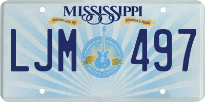 MS license plate LJM497