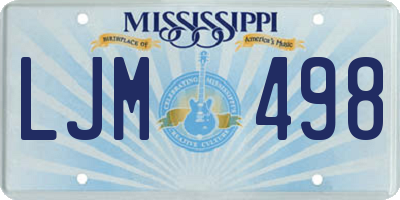 MS license plate LJM498