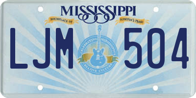 MS license plate LJM504