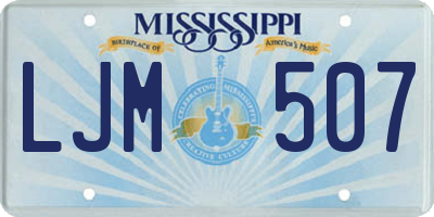 MS license plate LJM507