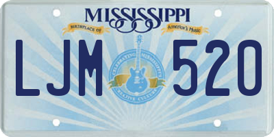 MS license plate LJM520