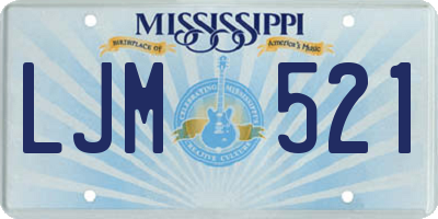 MS license plate LJM521