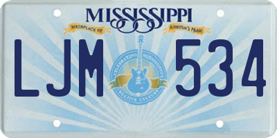 MS license plate LJM534