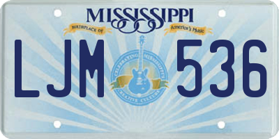 MS license plate LJM536