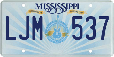 MS license plate LJM537