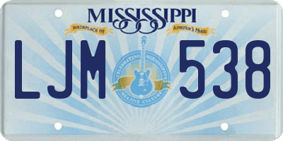 MS license plate LJM538
