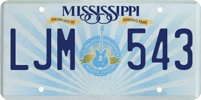 MS license plate LJM543
