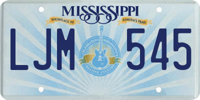 MS license plate LJM545