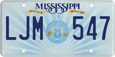MS license plate LJM547