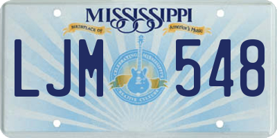 MS license plate LJM548