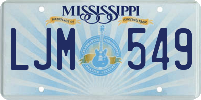 MS license plate LJM549